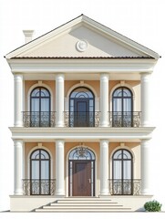 Elegant Colonial Residence: A stately colonial home stands in architectural splendor. The photo showcases the elegance of its design and the craftsmanship of its construction.