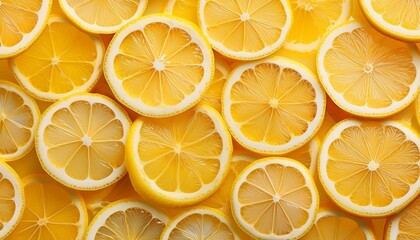 slices of fresh yellow lemon summer background