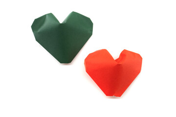Paper heart on white background. Origami. Love. Love concept
