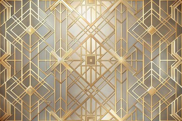 Elegant Golden Geometric Art Deco Pattern Design for Modern Interior Decoration