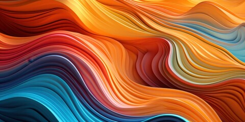 Obraz premium Abstract Colorful Swirling Waves Digital Art Background Fluid Design Texture