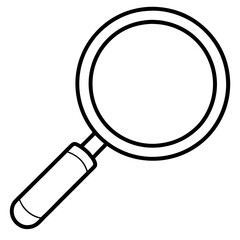Magnifying Glass Line Art Vector Illustration