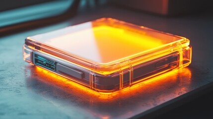 Glowing Transparent Tech Device