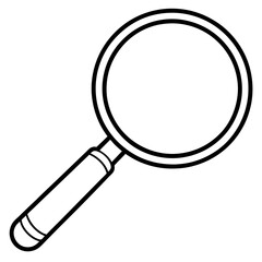 Magnifying Glass Line Art Vector Illustration