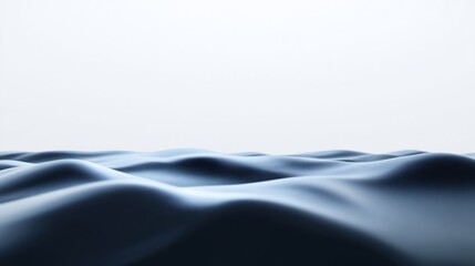 Serene Dark Blue Waves Gently Rolling Under Soft Light. AI Generated