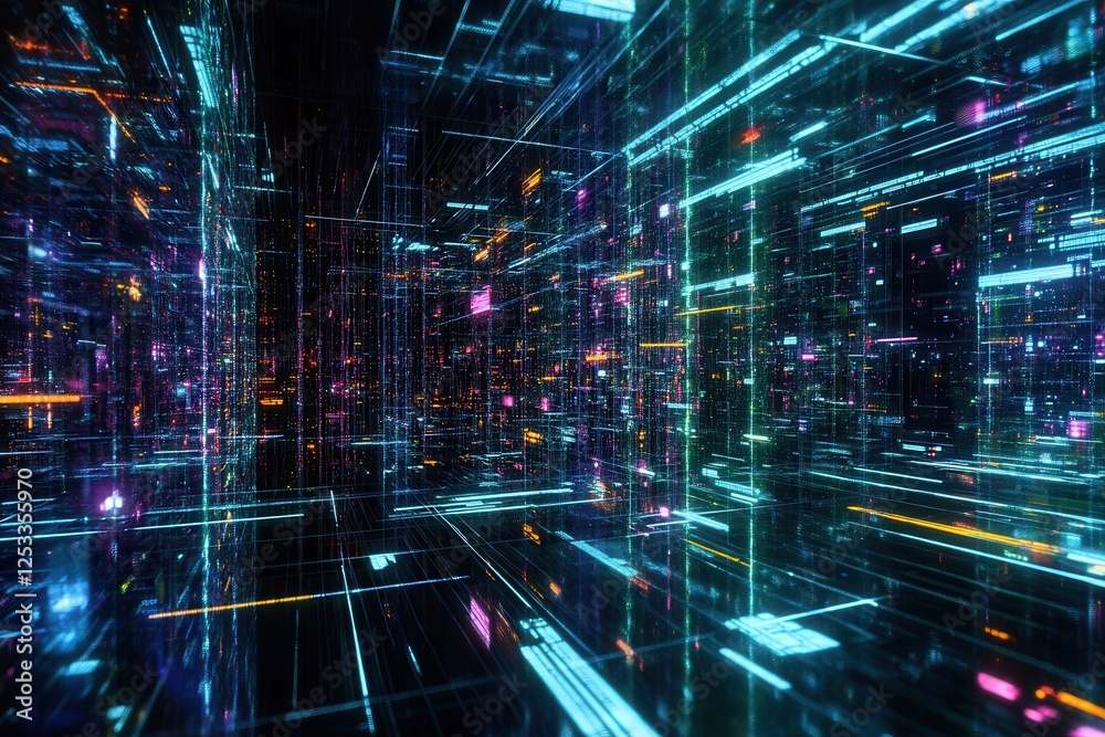 Poster internet cyberspace internet data collection analytical computer ai artificial intelligence calculat