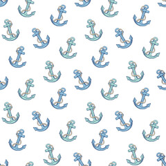 seamless anchor pattern and background vector illustration