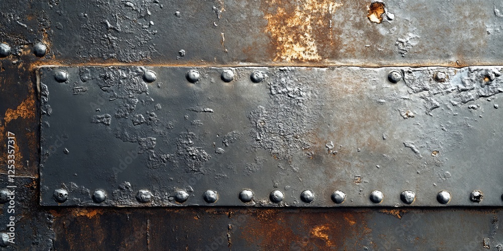 Poster abstract image featuring metal textures with a focus on the sleek and reflective qualities of variou