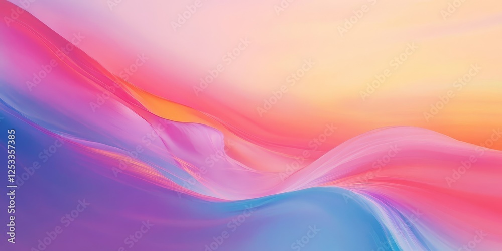 Poster abstract visual with pastel gradients that highlight the gentle and refined nature of color transitions, creating a soothing and sophisticated background with a modern to