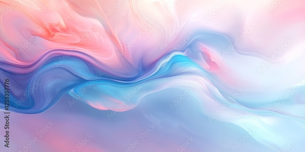 Poster abstract visual with pastel gradients that highlight the gentle and refined nature of color transitions, creating a soothing and sophisticated background with a modern to