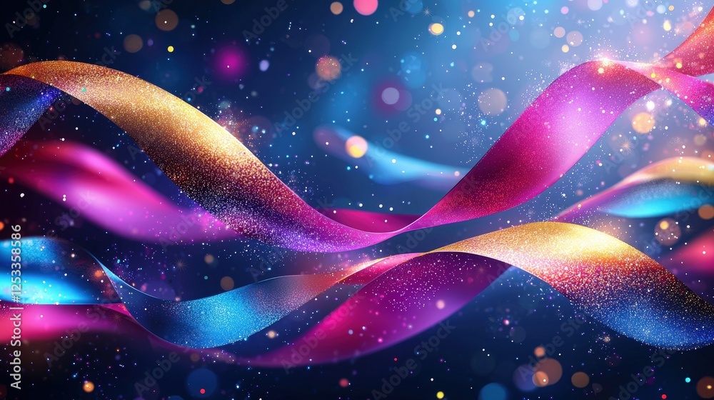 Poster dynamic background with vibrant colors and waves of light creating a stunning visual experience