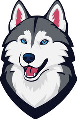 siberian husky dog head mascot logo design concept vector illustration white background © Jagone Mas Zan