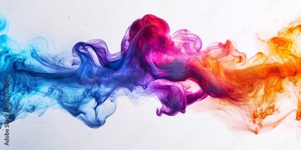 Leinwandbilder abstract visual with ink flow art that emphasizes the spontaneous and unpredictable movement of ink, blending soft gradients and fluid shapes to create a visually engagin