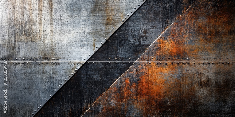 Aufkleber abstract visual with metal textures that highlight the interplay of light and shadow on metallic surfaces, creating a rich and immersive background with a touch of indust