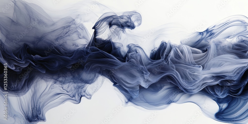Poster visually stunning abstract design using ink flow art, focusing on the elegant and fluid patterns formed as ink disperses and merges, creating a rich and immersive visual