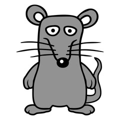 Mouse Mice Little Rat Rodent Looks Angry Serious Design Lover Art Vector Illustration Card T-Shirt Poster Sticker Graphic Print Decorative Drawing Isolated Logo Decoration Symbol Creative Cool Style
