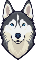 siberian husky dog head mascot logo design concept vector illustration white background © Jagone Mas Zan