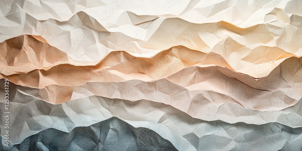 Aufkleber abstract artwork showcasing paper textures with a focus on the subtle patterns and imperfections of paper surfaces, using a harmonious color palette to produce a visually