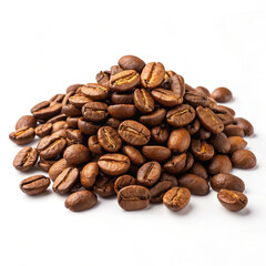 Naklejka premium Close-up of Coffee Beans on White Background
