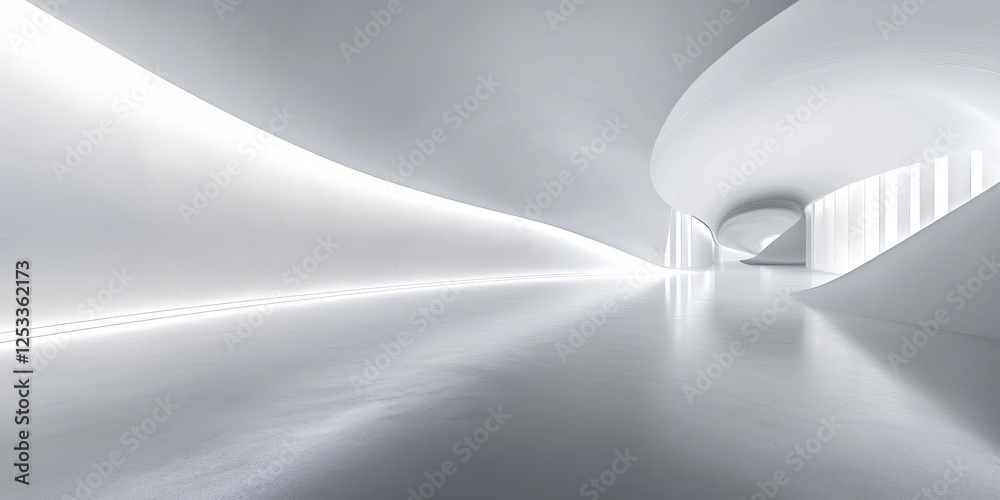 Poster abstract design that leverages white space to highlight minimalist aesthetics, creating a visually striking composition where empty areas play a crucial role in the overa