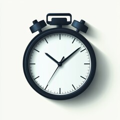 a sports stopwatch clipart, timing equipment, sleek digital interface, metallic accents, isolated on white background