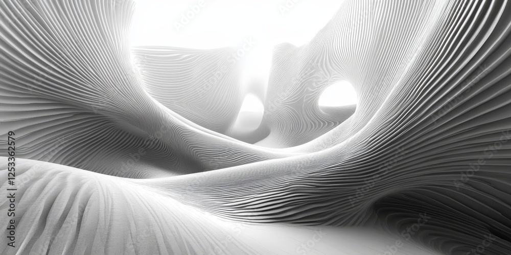 Poster abstract scene where minimalist elements are enhanced by subtle patterns, focusing on the intricate yet restrained details to produce a visually engaging and refined comp