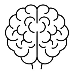 Minimalist Brain Icon in Line Art Style