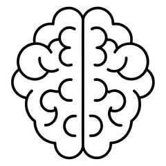 Minimalist Brain Icon in Line Art Style