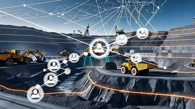 Smart Mining Operation with Autonomous Heavy Machinery and Digital Network Connections for Advanced Industrial Automation

