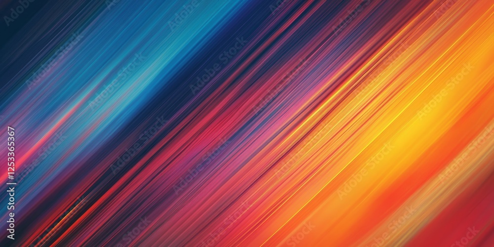 Poster abstract scene where linear gradients create a sense of movement and depth, using a harmonious color palette to evoke a rich and dynamic visual effect