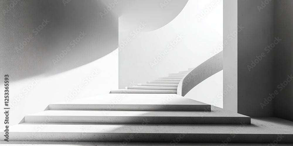 Fototapete abstract visual with a focus on negative space, using it to create a sense of depth and clarity within a minimalist setting, enhancing the overall simplicity and elegance