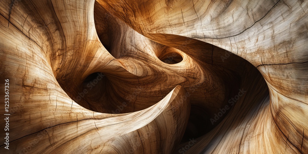 Leinwandbilder abstract scene where wood textures create a layered and dynamic background, incorporating elements like knots and grain patterns to evoke a sense of natural beauty and de