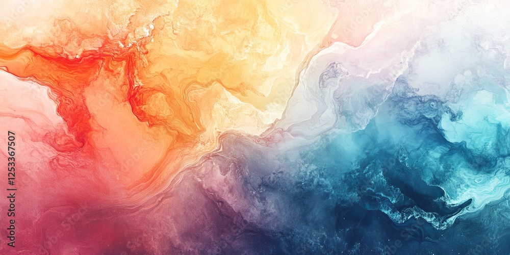 Fototapete abstract visual with watercolor fluid art that incorporates flowing and merging colors, creating a dreamy and fluid design with subtle variations in tone and texture