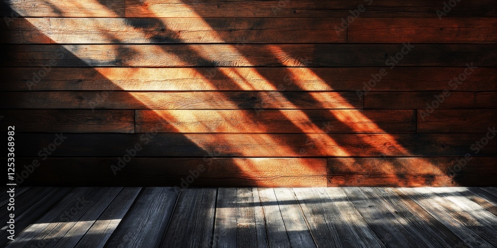 Aufkleber abstract visual with wood textures that highlight the interplay of light and shadow on wooden surfaces, creating a rich and immersive design with a touch of natural sophi