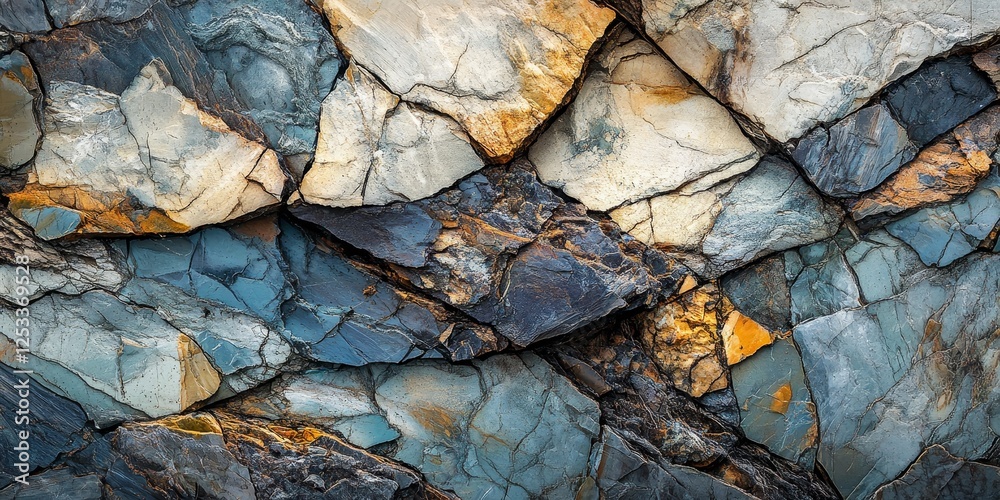 Aufkleber abstract scene where stone textures create a layered and complex background, incorporating elements like cracks and mineral patterns to evoke a sense of geological depth