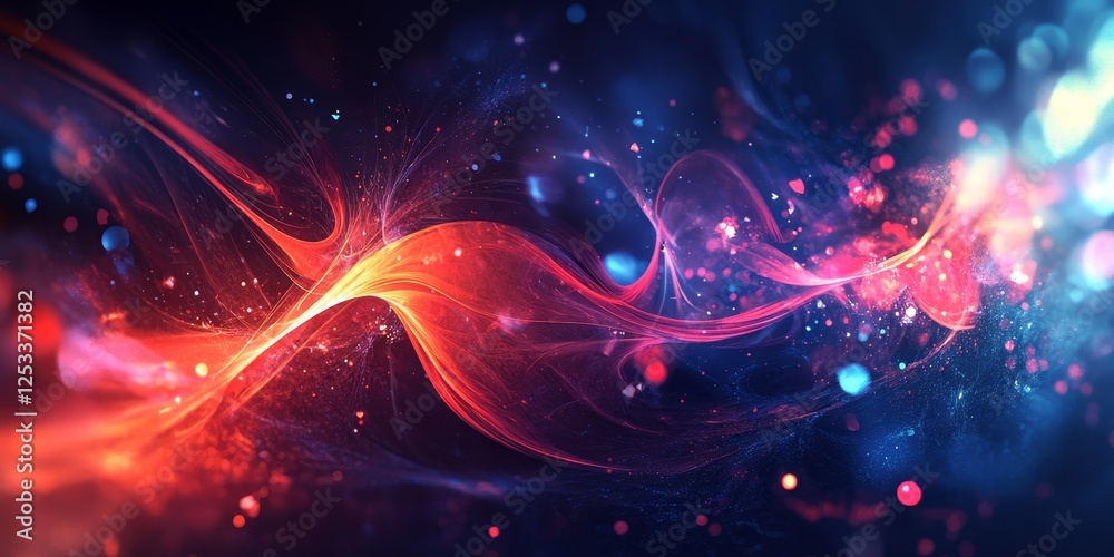 Aufkleber abstract scene where digital backgrounds incorporate dynamic and interactive elements, using a mix of abstract shapes and glowing effects to create a rich and immersive v