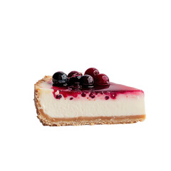 a piece of cheesecake with blueberries on top