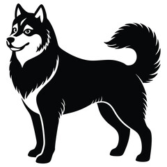 alaskan malamute dog silhouette vector illustration