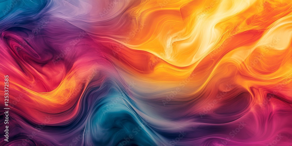Aufkleber visually striking abstract design using vibrant gradients, emphasizing the intense and captivating blending of hues to produce a dynamic and lively artistic effect