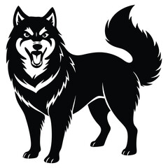 alaskan malamute dog silhouette vector illustration