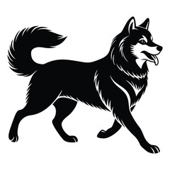 alaskan malamute dog silhouette vector illustration