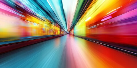 abstract scene where dynamic motion blur creates a sense of speed and fluidity, incorporating vibrant colors and blurred lines to produce a visually engaging and modern e