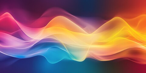 Fototapeta premium abstract image featuring rainbow gradients with a focus on vibrant and dynamic color transitions, blending a spectrum of hues to produce a visually captivating and energe