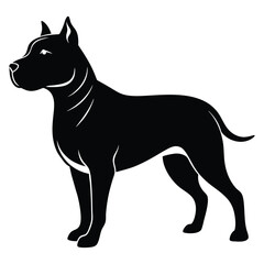 a pitbull dog silhouettes vector illustrations