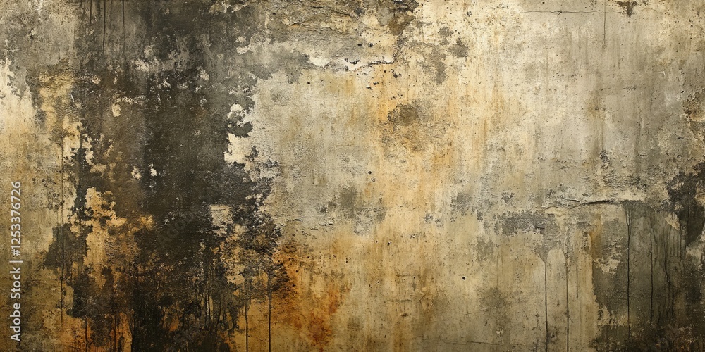 Fototapete abstract artwork showcasing grunge textures with a focus on weathered and aged surfaces, incorporating varying degrees of wear and tear to create a rich and gritty visual
