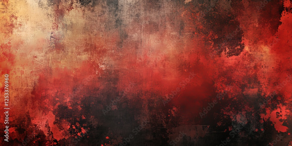 Poster abstract visual with grunge textures that feature a blend of rough and smooth elements, using contrasting colors and distressed patterns to produce a dynamic and engaging
