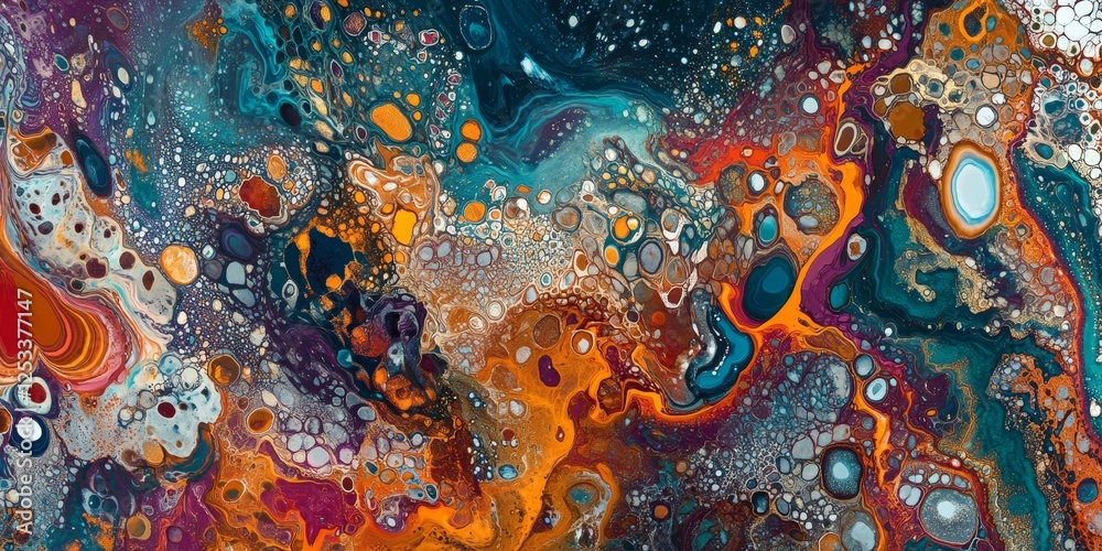 Leinwandbilder abstract scene where marbling techniques produce fluid art with complex and intertwined patterns, us