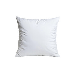 A soft, plush white pillow with a smooth surface, designed for comfort and relaxation in various settings, Isolated on white background.