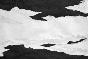 Black and White Torn Paper Collage Style, Ripped Paper Effect, Texture Abstract Background, Copy Space for Text.