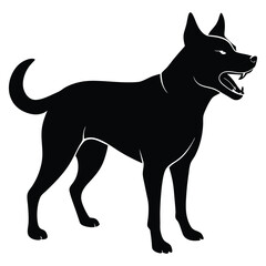 angry Dog silhouette vector illustration